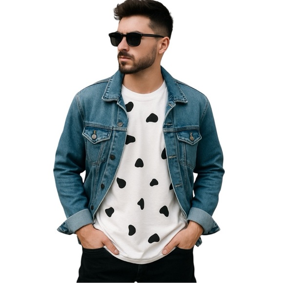 Gildan Other - Gildan XL Dalmatian Spot Graphic Tee – Black White Oversized Streetwear